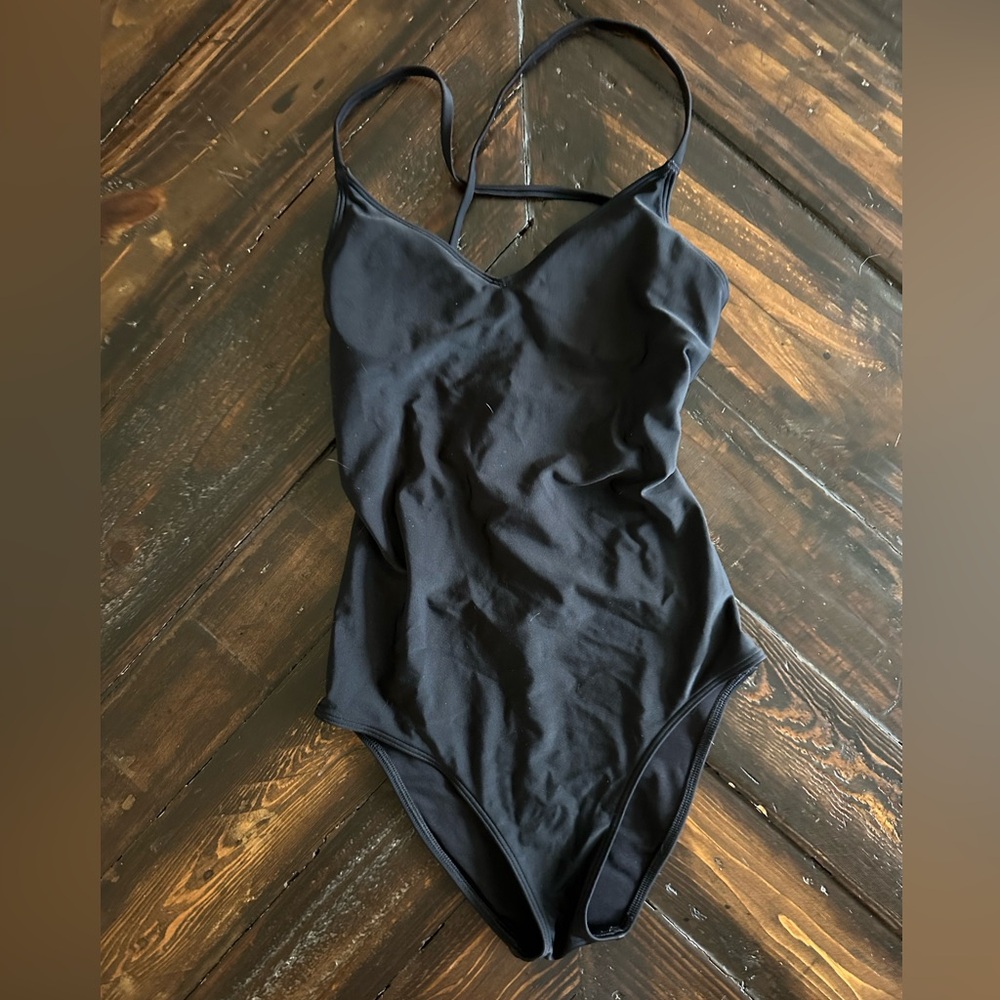 Black Aerie Cross Back Strap Swimsuit